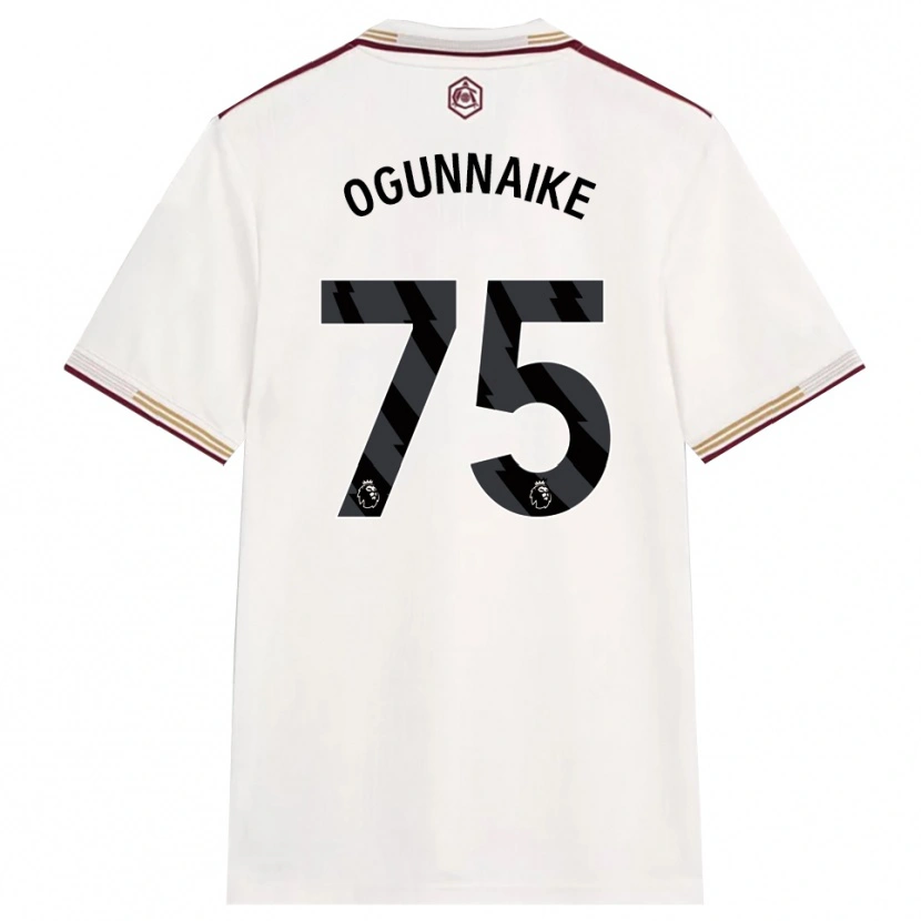 Danxen Mulher Camisola Josh Ogunnaike #75 Branco Sujo Borgonha Terceiro 2025/26 Camisa