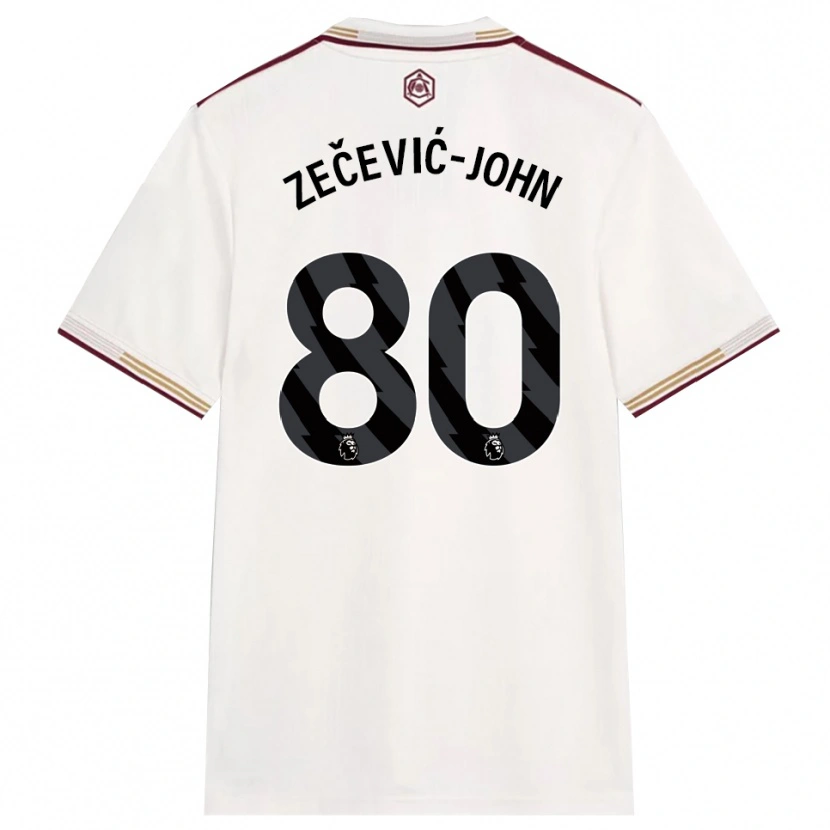 Danxen Mulher Camisola Louis Zečević-John #80 Branco Sujo Borgonha Terceiro 2025/26 Camisa