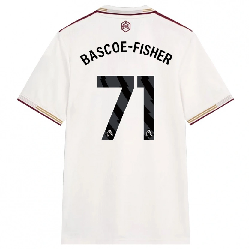 Danxen Mulher Camisola Jakai Bascoe-Fisher #71 Branco Sujo Borgonha Terceiro 2025/26 Camisa