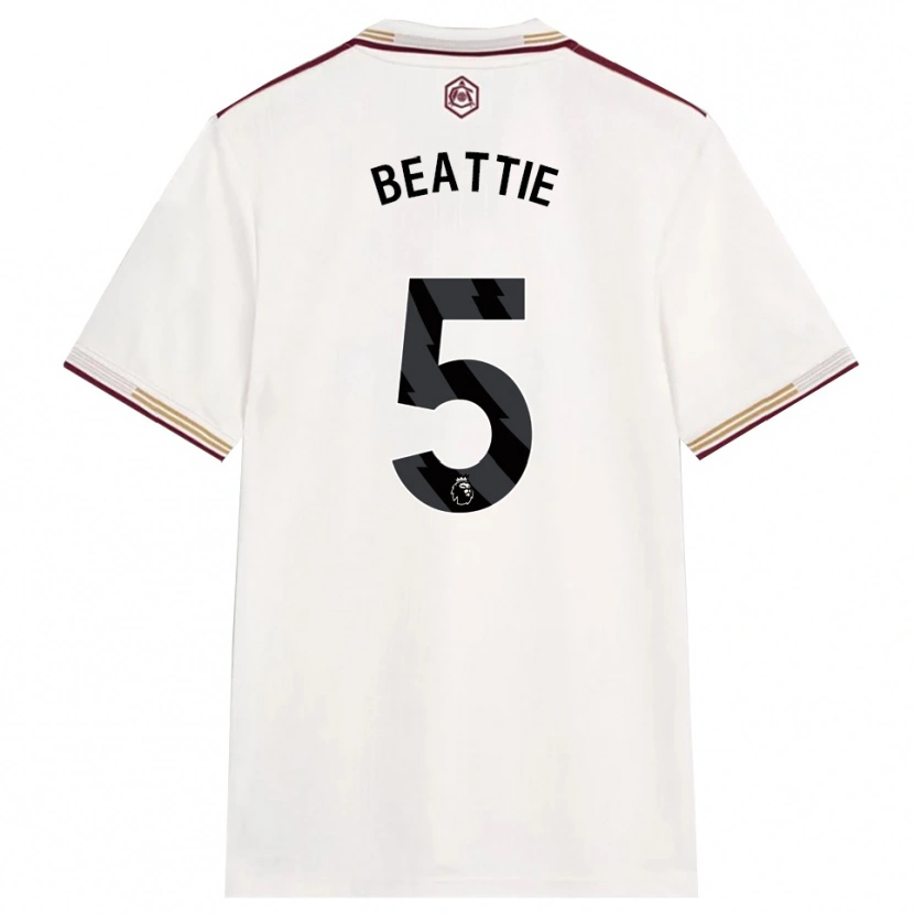 Danxen Mulher Camisola Jen Beattie #5 Branco Sujo Borgonha Terceiro 2025/26 Camisa
