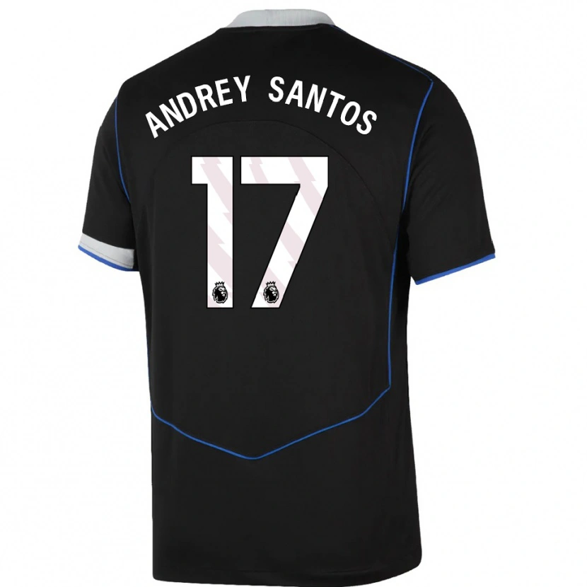 Danxen Mulher Camisola Andrey Santos #17 Preto Azul Prata Terceiro 2025/26 Camisa
