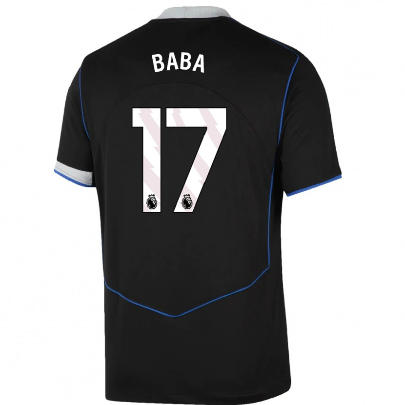 Danxen Mulher Camisola Abdul-Rahman Baba #17 Preto Azul Prata Terceiro 2025/26 Camisa