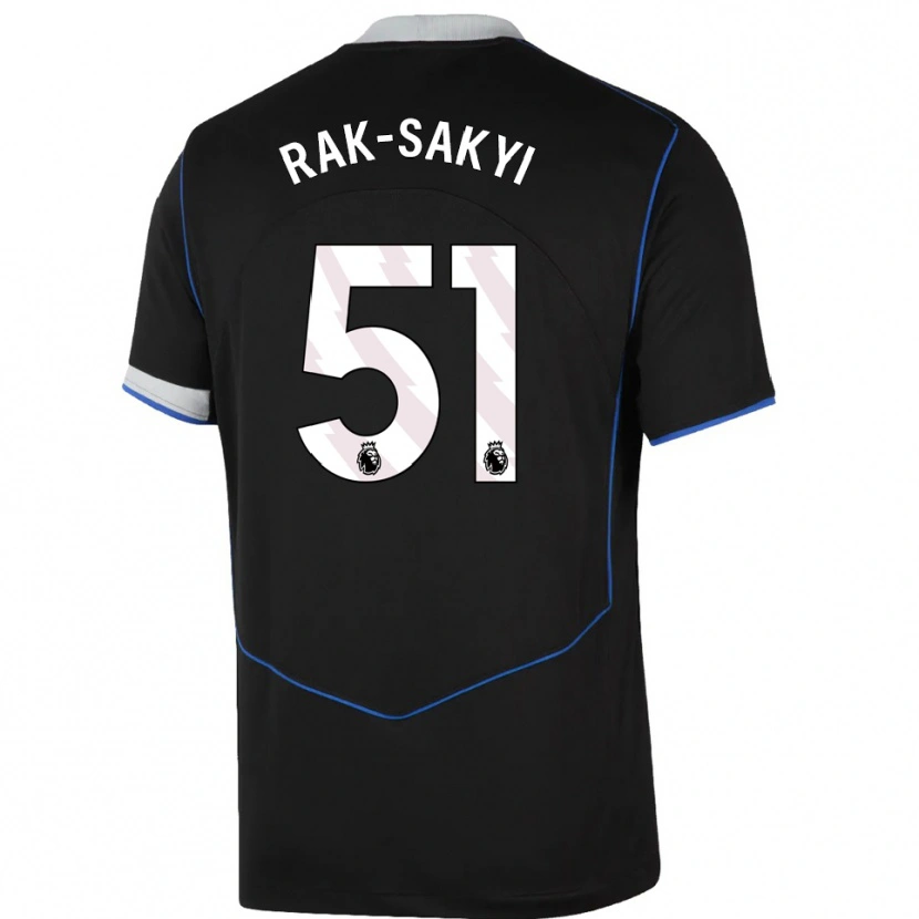 Danxen Mulher Camisola Sam Rak-Sakyi #51 Preto Azul Prata Terceiro 2025/26 Camisa