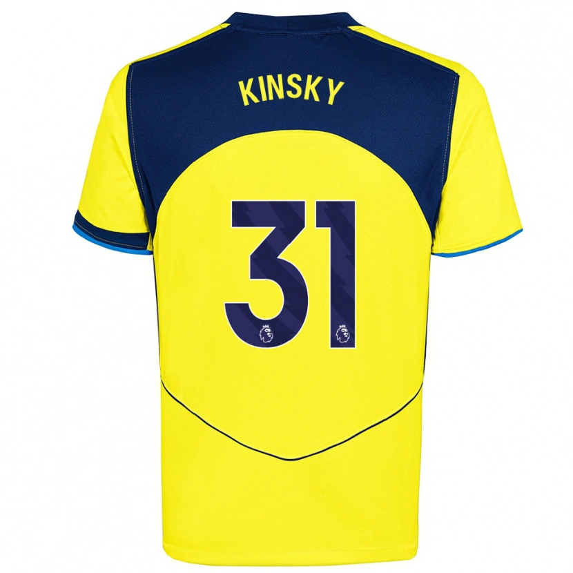 Danxen Mulher Camisola Antonín Kinský #31 Amarelo Marinho Terceiro 2025/26 Camisa