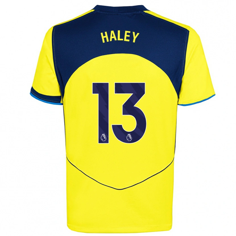 Danxen Mulher Camisola Micah Haley #13 Amarelo Marinho Terceiro 2025/26 Camisa