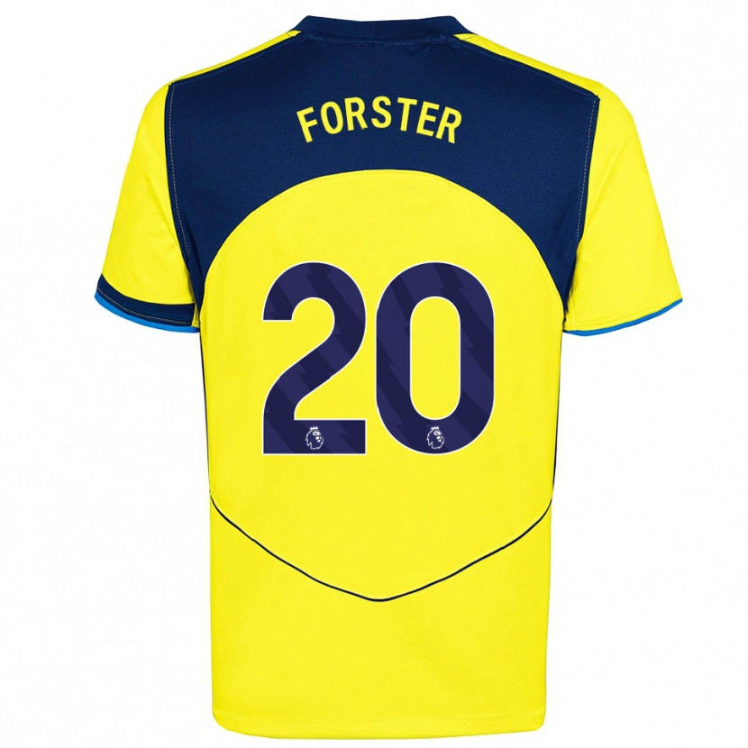 Danxen Mulher Camisola Fraser Forster #20 Amarelo Marinho Terceiro 2025/26 Camisa