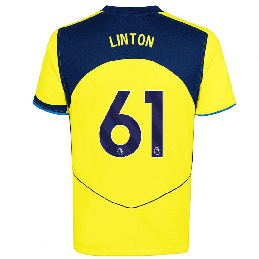 Danxen Mulher Camisola Jahziah Linton #61 Amarelo Marinho Terceiro 2025/26 Camisa