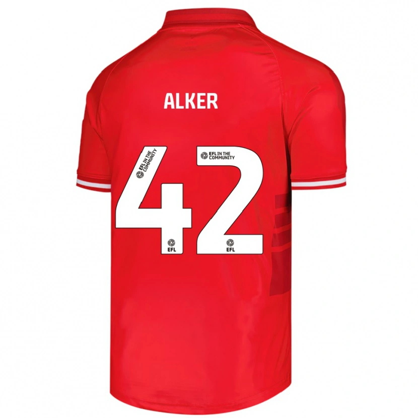 Danxen Criança Camisola Luke Alker #42 Vermelho Branco Principal 2025/26 Camisa