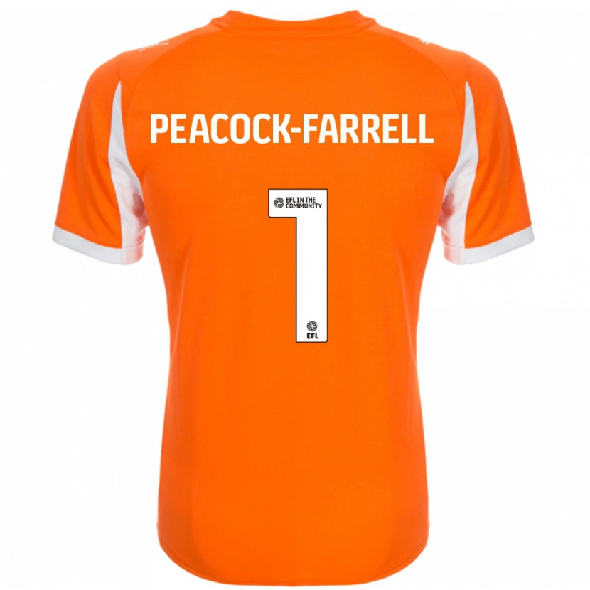 Danxen Criança Camisola Bailey Peacock-Farrell #1 Laranja Branco Principal 2025/26 Camisa