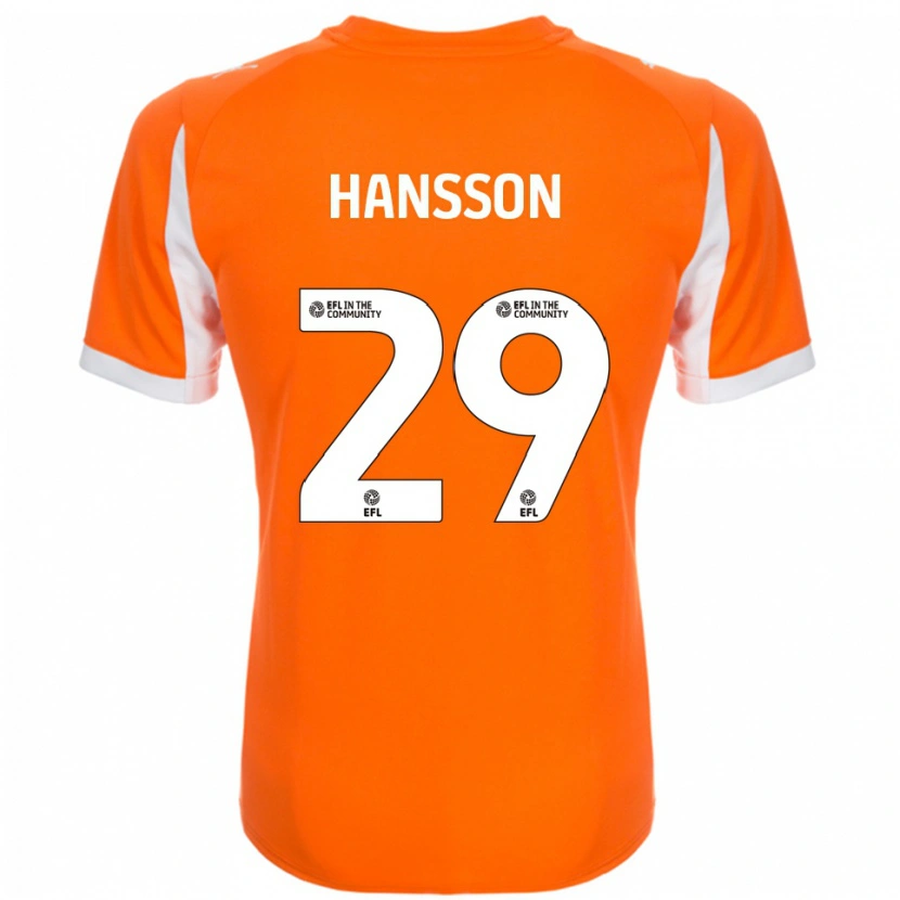 Danxen Criança Camisola Emil Hansson #29 Laranja Branco Principal 2025/26 Camisa