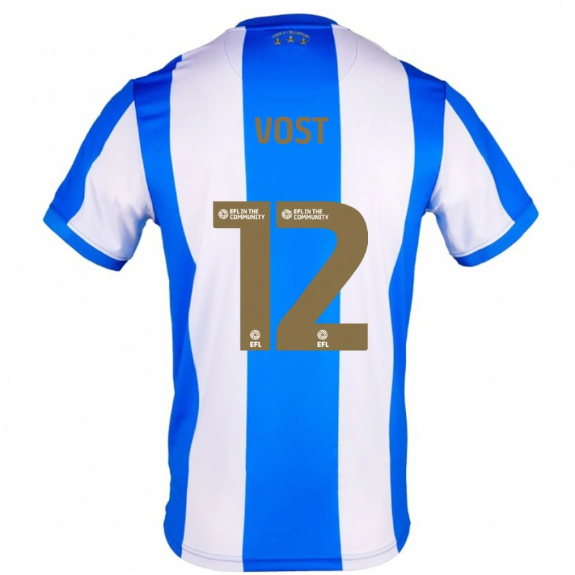 Danxen Criança Camisola Daniel Vost #12 Azul Branco Principal 2025/26 Camisa
