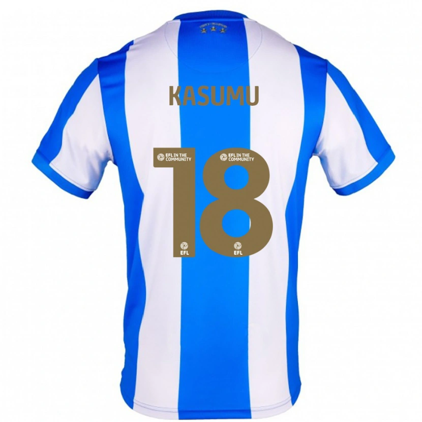 Danxen Criança Camisola David Kasumu #18 Azul Branco Principal 2025/26 Camisa