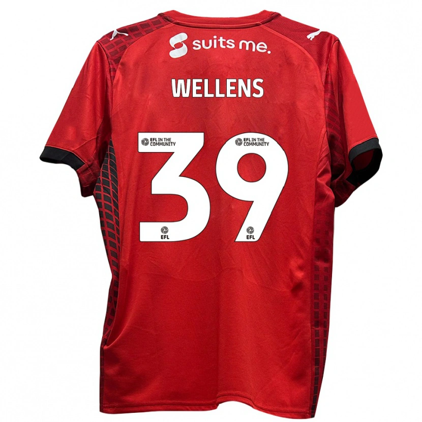 Danxen Criança Camisola Alfie Wellens #39 Vermelho Preto Principal 2025/26 Camisa
