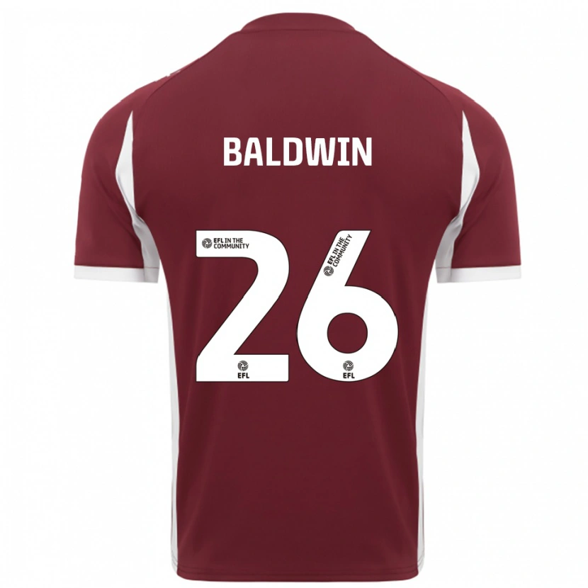 Danxen Criança Camisola Jack Baldwin #26 Vinho Branco Principal 2025/26 Camisa