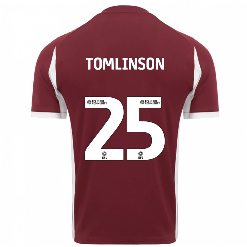 Danxen Criança Camisola Josh Tomlinson #25 Vinho Branco Principal 2025/26 Camisa
