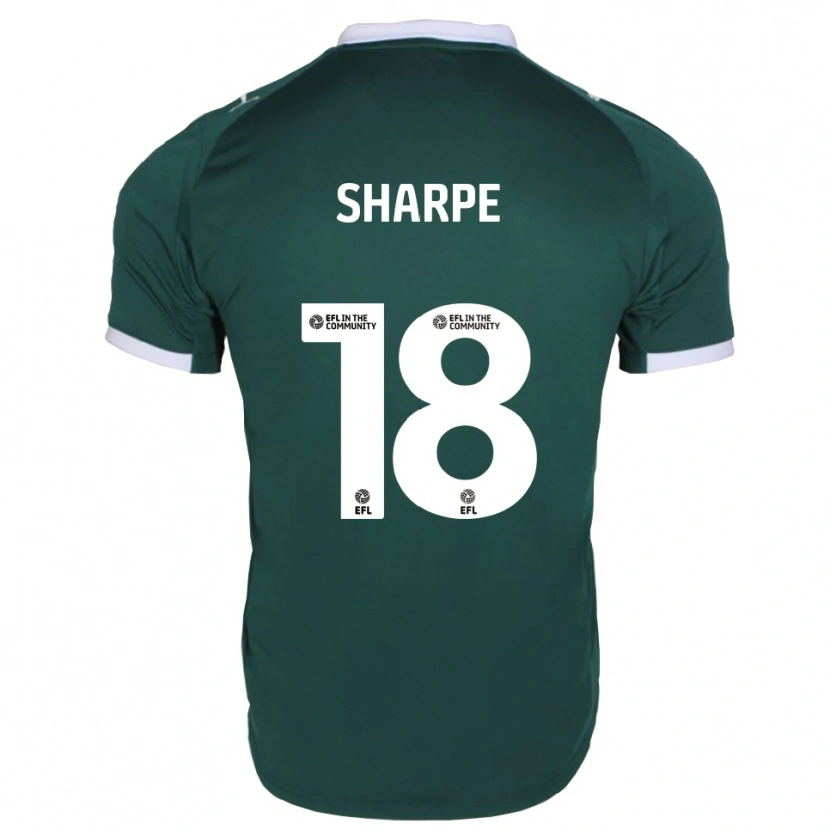 Danxen Criança Camisola James Sharpe #18 Verde Branco Principal 2025/26 Camisa