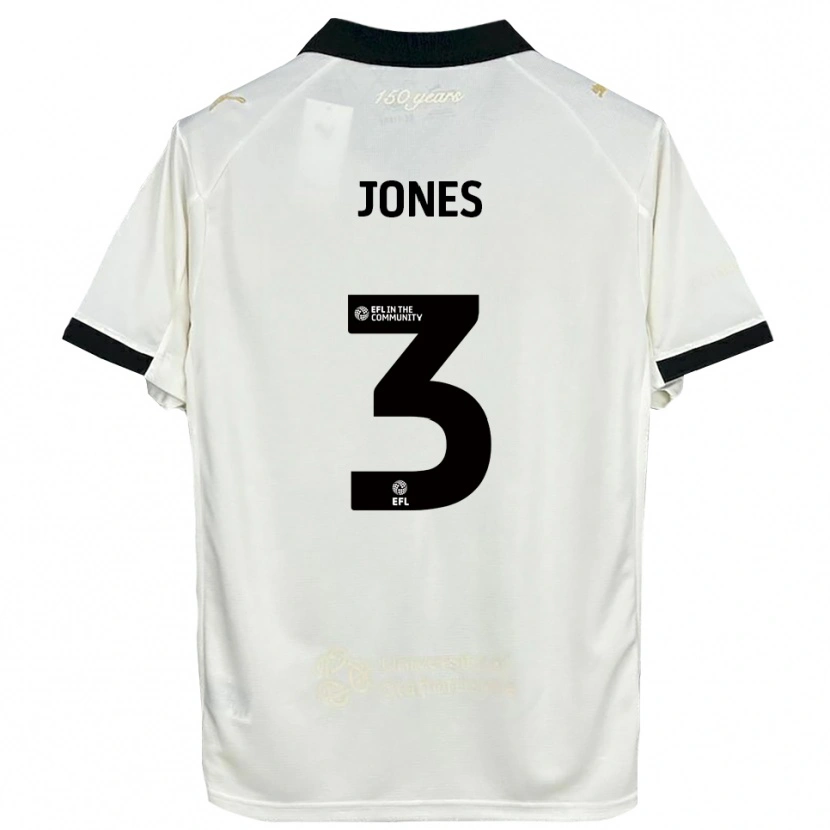 Danxen Criança Camisola Dan Jones #3 Branco Sujo Preto Principal 2025/26 Camisa