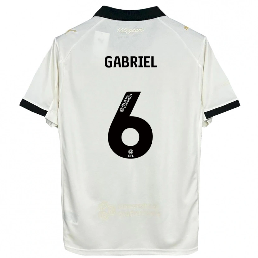 Danxen Criança Camisola Jordan Gabriel #6 Branco Sujo Preto Principal 2025/26 Camisa