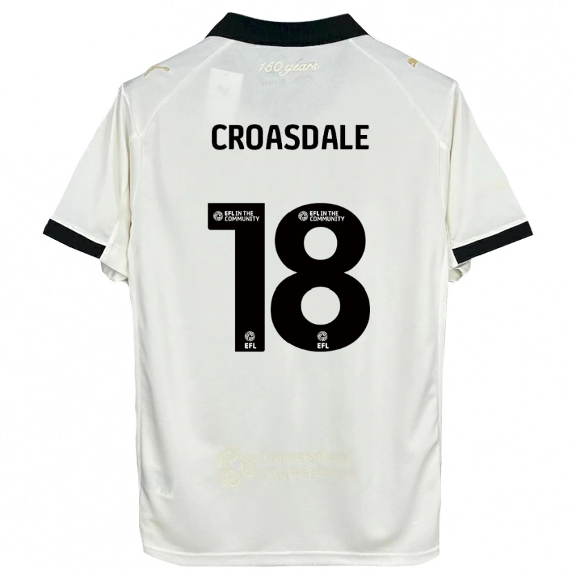 Danxen Criança Camisola Ryan Croasdale #18 Branco Sujo Preto Principal 2025/26 Camisa
