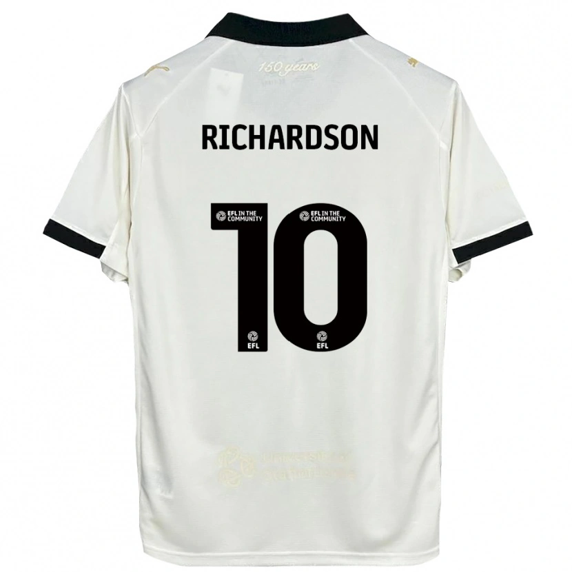 Danxen Criança Camisola Kelsey Richardson #10 Branco Sujo Preto Principal 2025/26 Camisa