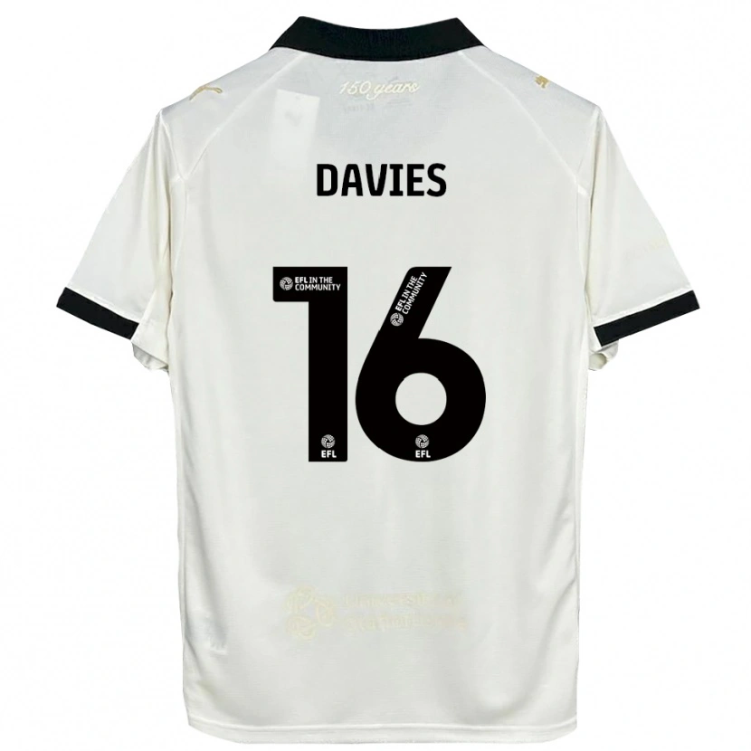 Danxen Criança Camisola Cassie Davies #16 Branco Sujo Preto Principal 2025/26 Camisa