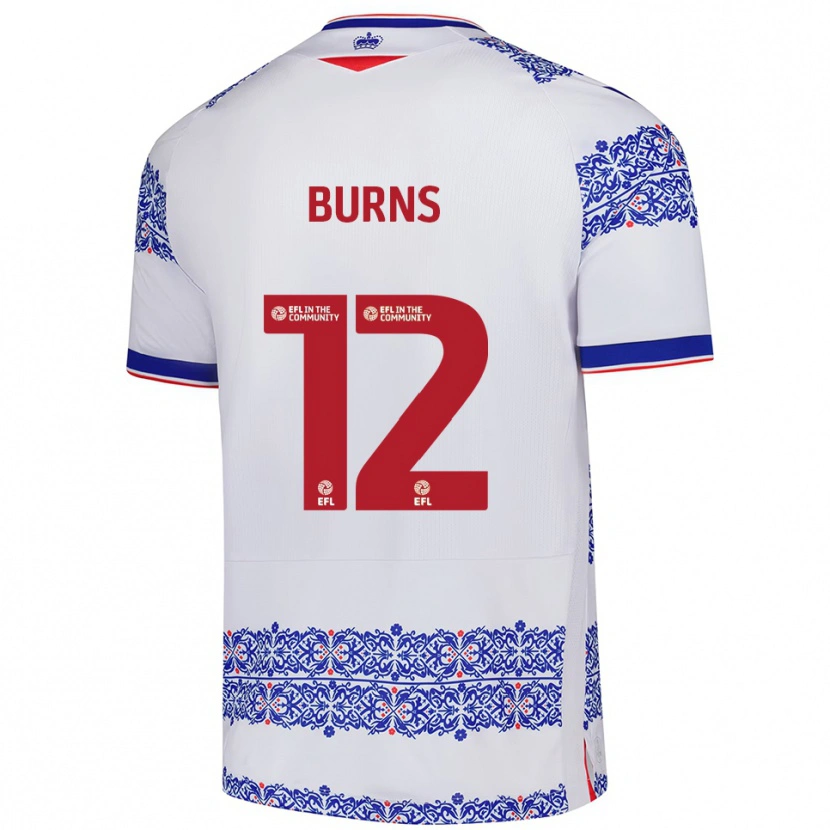 Danxen Criança Camisola Finley Burns #12 Branco Azul Principal 2025/26 Camisa