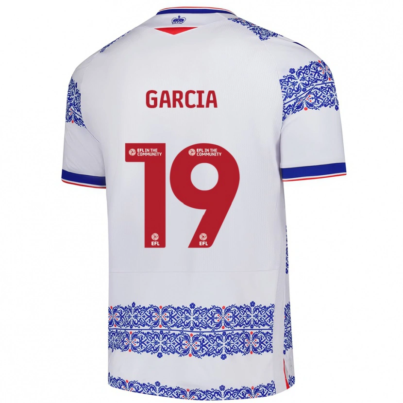 Danxen Criança Camisola Andre Garcia #19 Branco Azul Principal 2025/26 Camisa