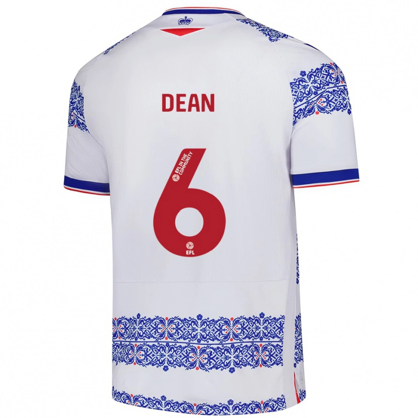 Danxen Criança Camisola Harlee Dean #6 Branco Azul Principal 2025/26 Camisa