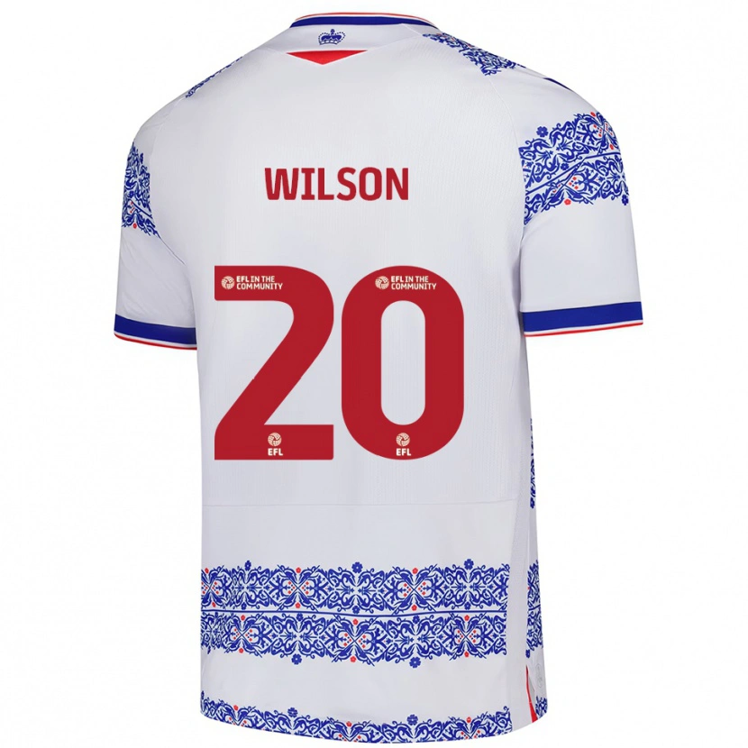 Danxen Criança Camisola Georgia Wilson #20 Branco Azul Principal 2025/26 Camisa