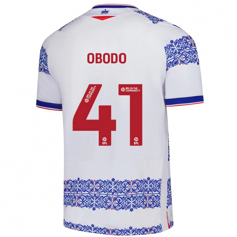 Danxen Criança Camisola Miles Obodo #41 Branco Azul Principal 2025/26 Camisa