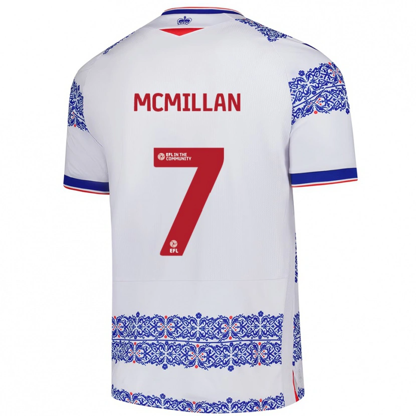 Danxen Criança Camisola Maddox Mcmillan #7 Branco Azul Principal 2025/26 Camisa