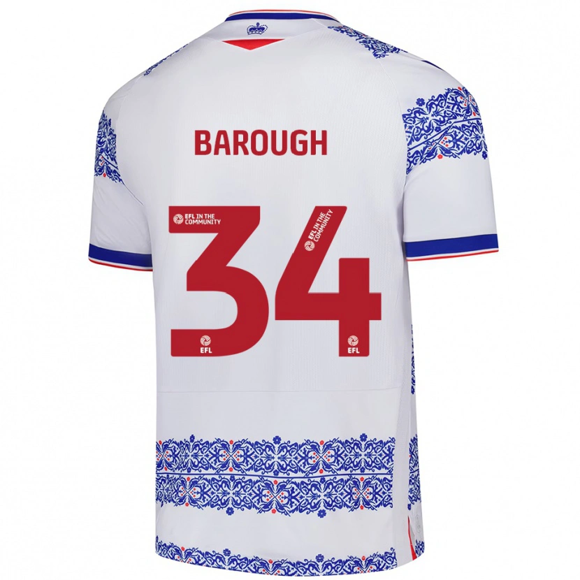 Danxen Criança Camisola Joe Barough #34 Branco Azul Principal 2025/26 Camisa