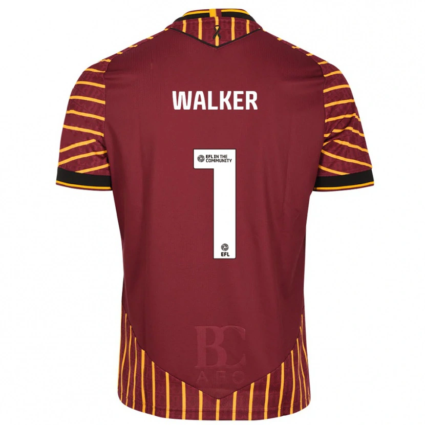 Danxen Criança Camisola Sam Walker #1 Laranja Vinho Principal 2025/26 Camisa