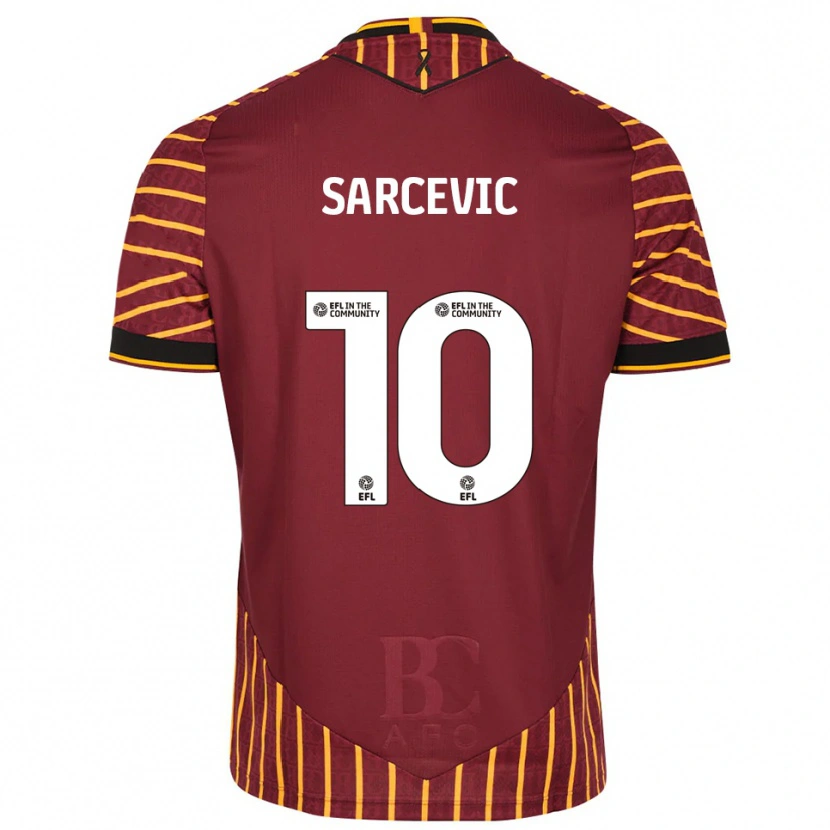 Danxen Criança Camisola Antoni Sarcevic #10 Laranja Vinho Principal 2025/26 Camisa