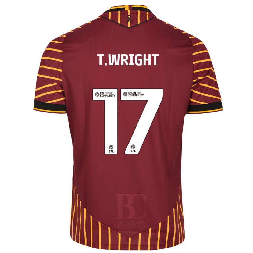 Danxen Criança Camisola Tyreik Wright #17 Laranja Vinho Principal 2025/26 Camisa