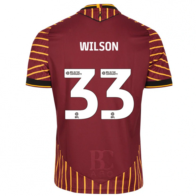 Danxen Criança Camisola Adam Wilson #33 Laranja Vinho Principal 2025/26 Camisa