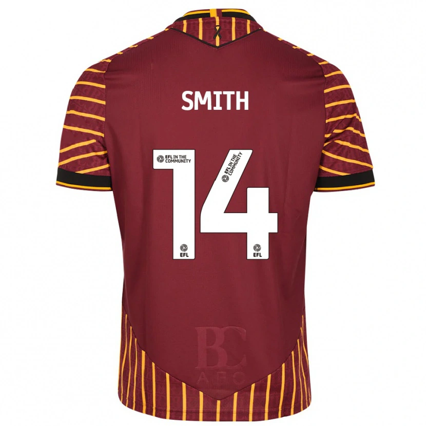 Danxen Criança Camisola Tyler Smith #14 Laranja Vinho Principal 2025/26 Camisa