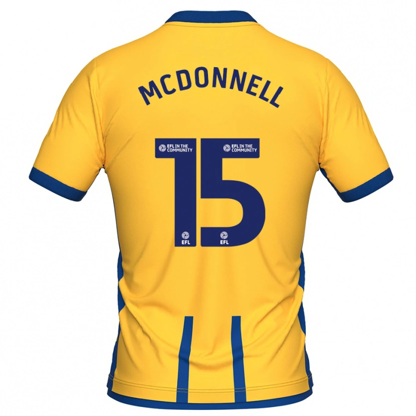 Danxen Criança Camisola Jamie Mcdonnell #15 Amarelo Azul Principal 2025/26 Camisa