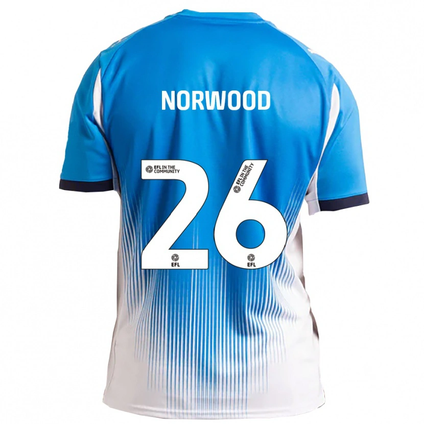 Danxen Criança Camisola Oliver Norwood #26 Azul Branco Principal 2025/26 Camisa
