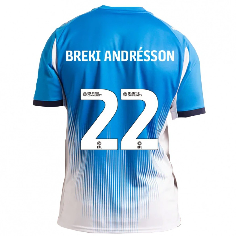 Danxen Criança Camisola Benoný Breki Andrésson #22 Azul Branco Principal 2025/26 Camisa