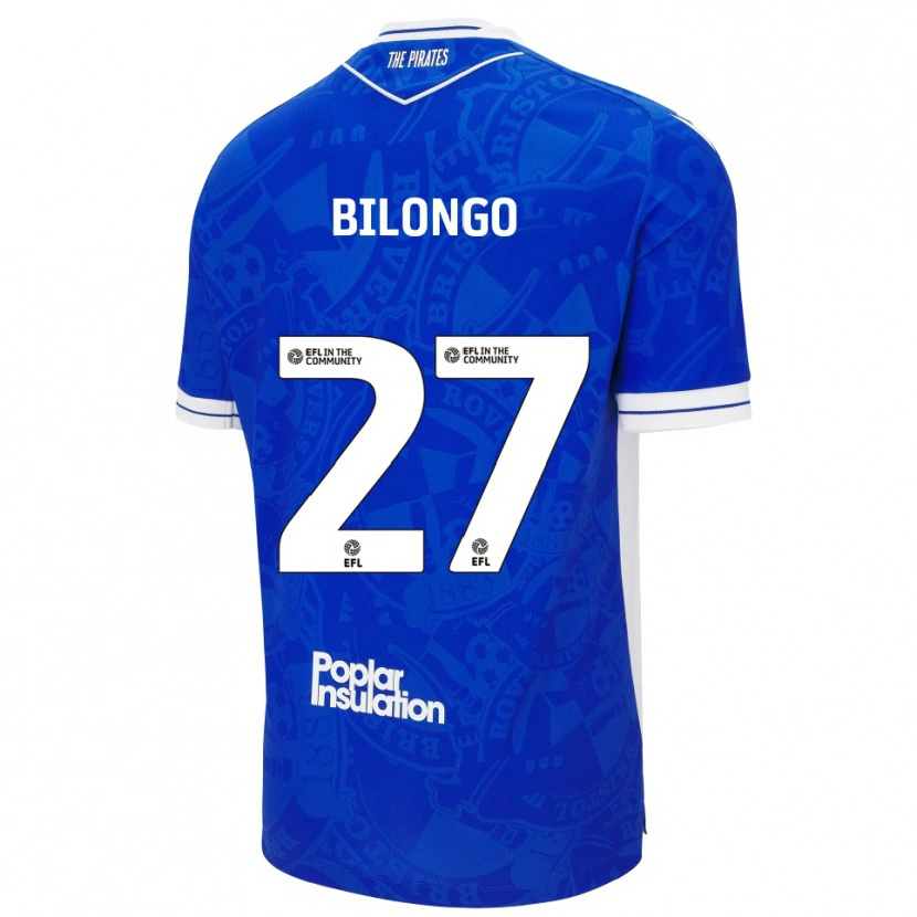 Danxen Criança Camisola Bryant Bilongo #27 Azul Branco Principal 2025/26 Camisa