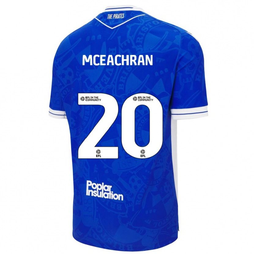 Danxen Criança Camisola Josh Mceachran #20 Azul Branco Principal 2025/26 Camisa