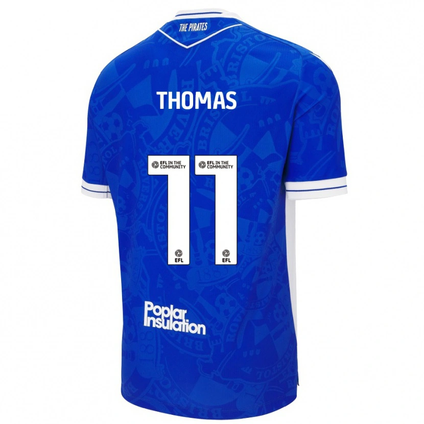 Danxen Criança Camisola Luke Thomas #11 Azul Branco Principal 2025/26 Camisa