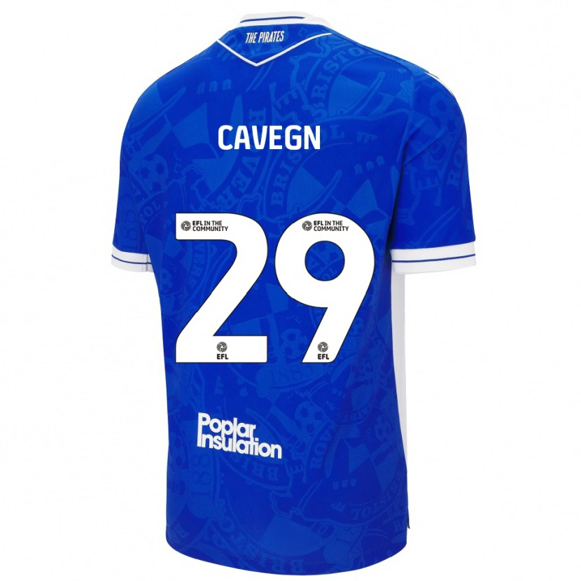 Danxen Criança Camisola Fabrizio Cavegn #29 Azul Branco Principal 2025/26 Camisa
