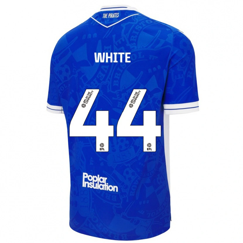 Danxen Criança Camisola Charlie White #44 Azul Branco Principal 2025/26 Camisa