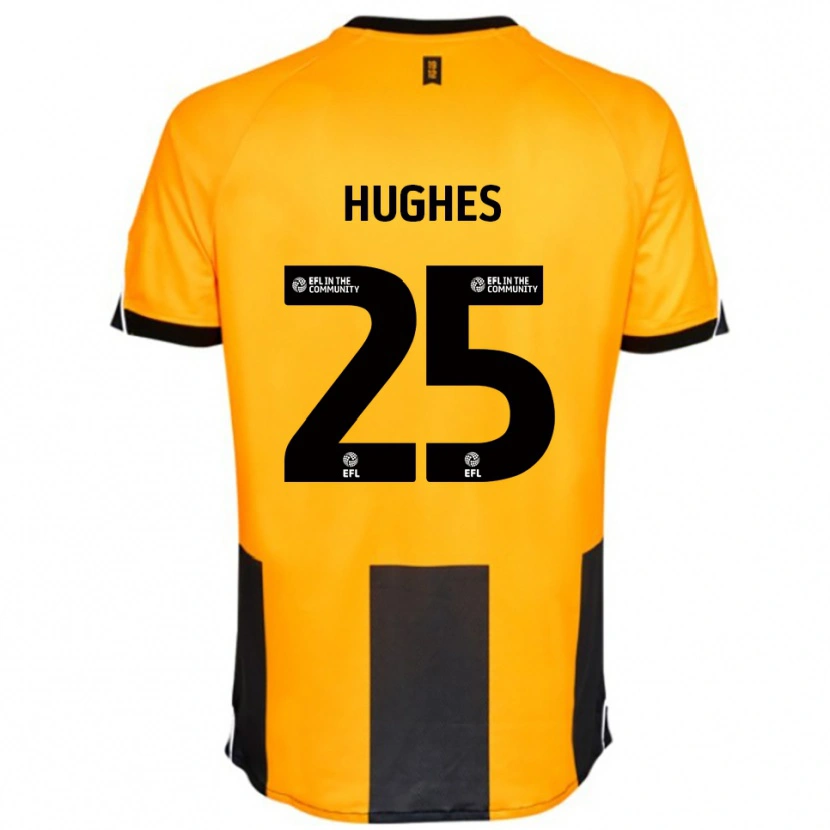 Danxen Criança Camisola Ben Hughes #25 Laranja Preto Principal 2025/26 Camisa