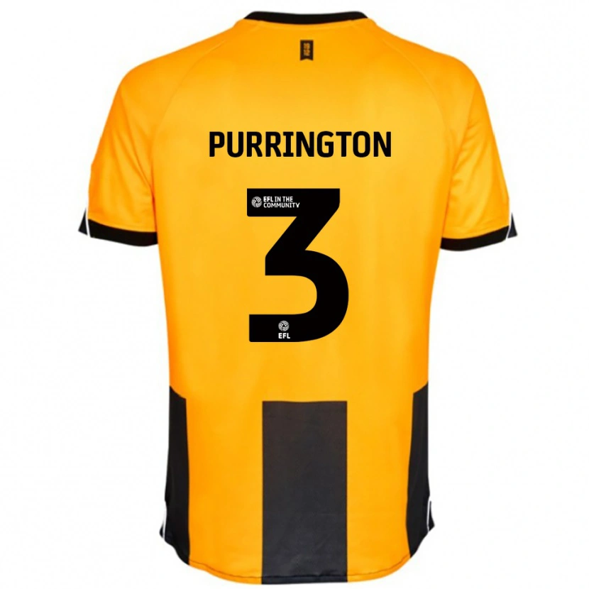 Danxen Criança Camisola Ben Purrington #3 Laranja Preto Principal 2025/26 Camisa