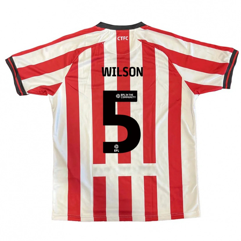 Danxen Criança Camisola James Wilson #5 Vermelho Branco Preto Principal 2025/26 Camisa