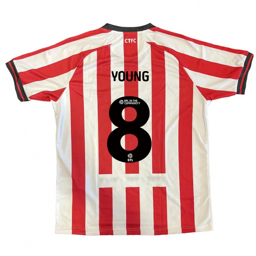 Danxen Criança Camisola Luke Young #8 Vermelho Branco Preto Principal 2025/26 Camisa