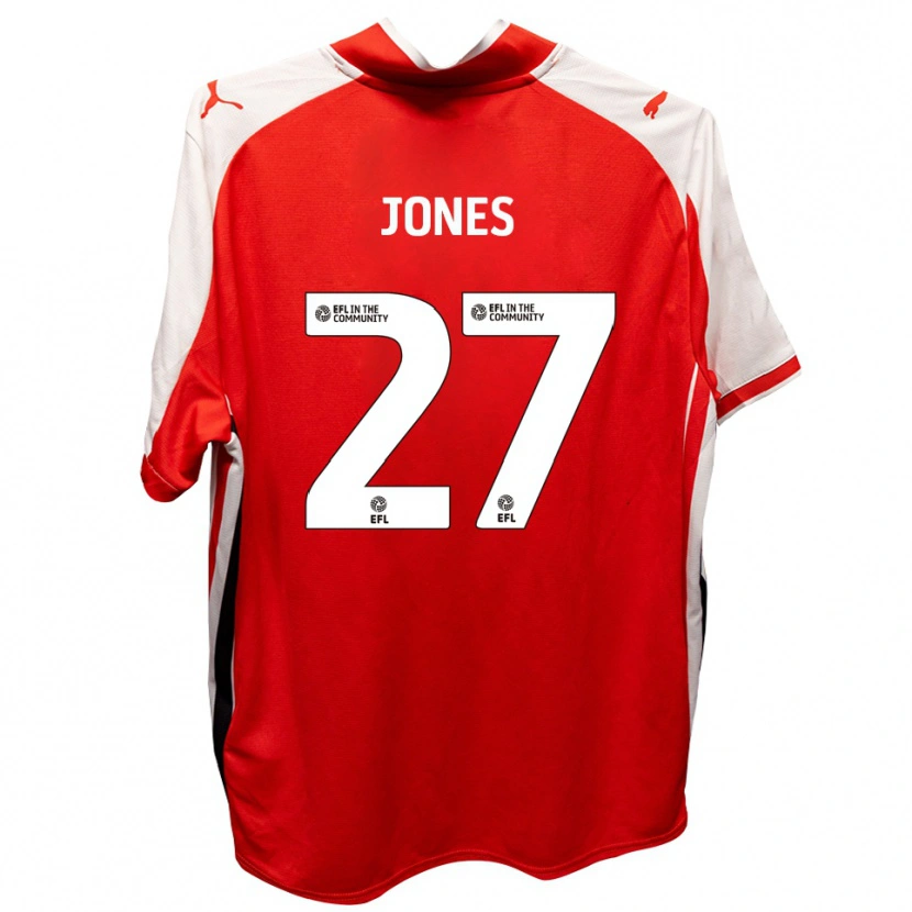 Danxen Criança Camisola Billy Jones #27 Vermelho Branco Principal 2025/26 Camisa